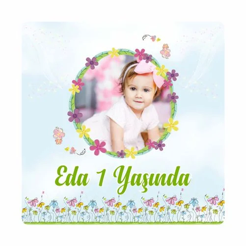 Çiçek Temalı Doğum Günü Magneti